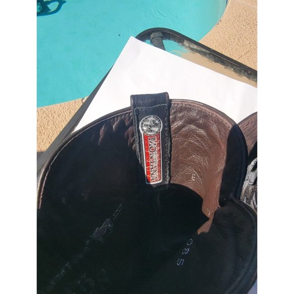 MONTANA GENUINE BULL NECK COWBOY WESTERN BOOT DARK BROWN MADE IN MEXICO Sz 101/2 - Picture 13 of 16